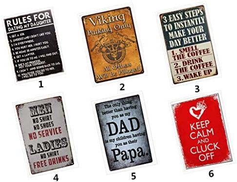 Needyounow Rules for Dating My Daughter Decorative Metal Sign Retro, Funny Tin Sign Bar Pub Diner Cafe Wall Decor Home Decor Art Poster Retro Vintage, 12" 8"