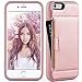 ZVE Case for Apple iPhone 6s and iPhone 6, 4.7 inch, Slim Leather Wallet Case with Credit Card Holder Slot Pocket Protective Case Cover for Apple iPhone 6 / 6s - Rose Gold