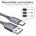 USB Type C Cable,JSAUX(2-Pack 6.6ft) USB-C to USB A Fast Charger Nylon Braided USB C Cord Compatible Samsung Galaxy S10 S9 S8 Plus Note 9 8,Google Pixel XL,Moto Z Z2,LG V20 G6 USB C Devices(Grey)