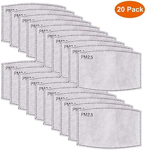 JCBABA Adult N95 Activated Carbon PM2.5 Filter 5 Layers Protective Filter(20 Pcs)