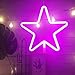QiaoFei Neon Light,LED Star Sign Shaped Decor Light,Wall Decor for Christmas,Birthday Party,Kids Room, Living Room, Wedding Party Decor (Purple Pink)