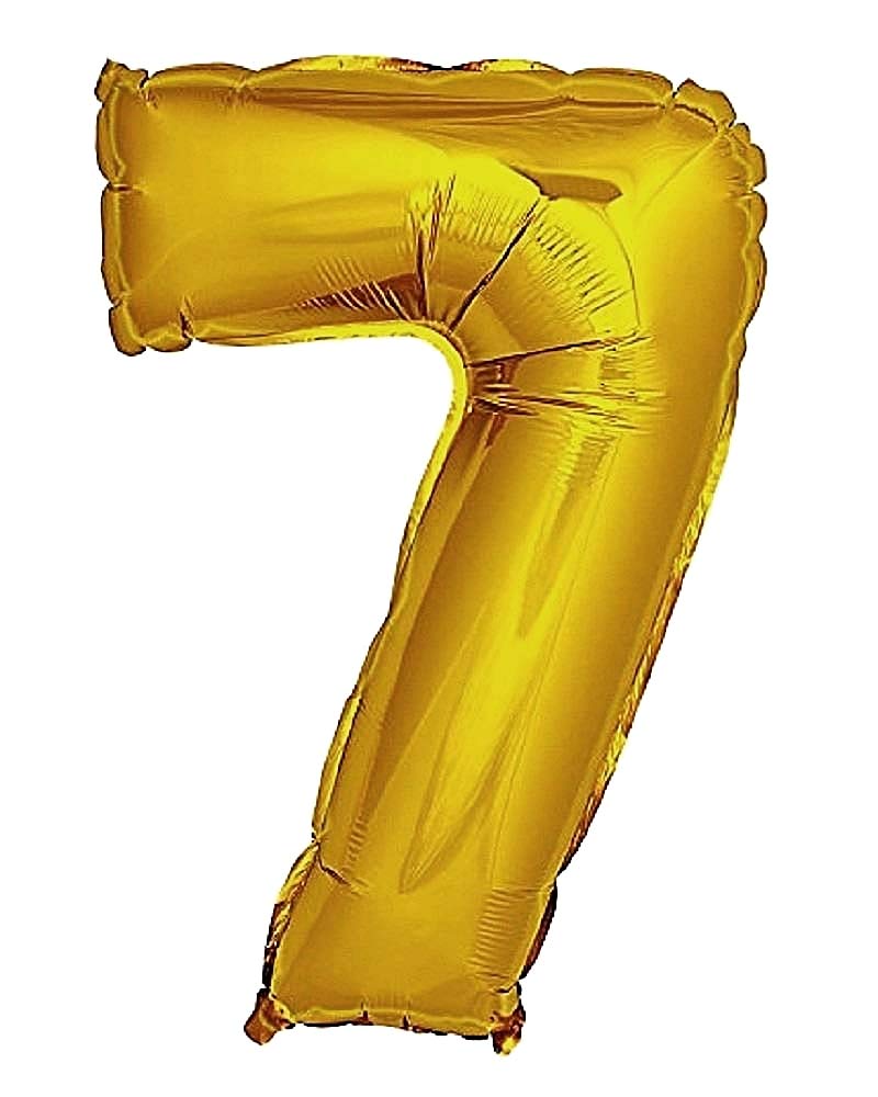Lovelegis Balloon age years - Balloon - Number 7 - Height 100 cm - Gold color - Birthday - New Year - Party - Decorations