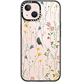 CASETIFY Compact iPhone 13 Case [4 ft. 2X Military Grade Drop Protection/Slim/Lightweight] - Dreamy Floral Pattern - Clear Black
