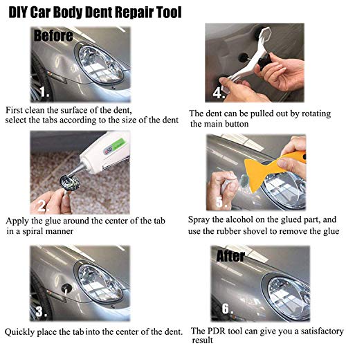 SJ 16Pcs Bridge Dent Puller Sets Pops a Dent Repair Tools PDR Kit Paintless Dent Repair Remover for Car Body Motorcycle Refrigerator Washing Machine