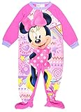 Disney Little Girls' Minnie Mouse Footed Pajama Blanket Sleeper Pink