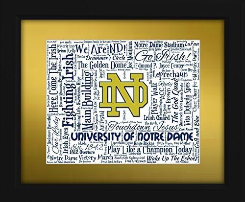 University of Notre Dame 16x20 Art Piece - Beautifully matted and framed behind glass