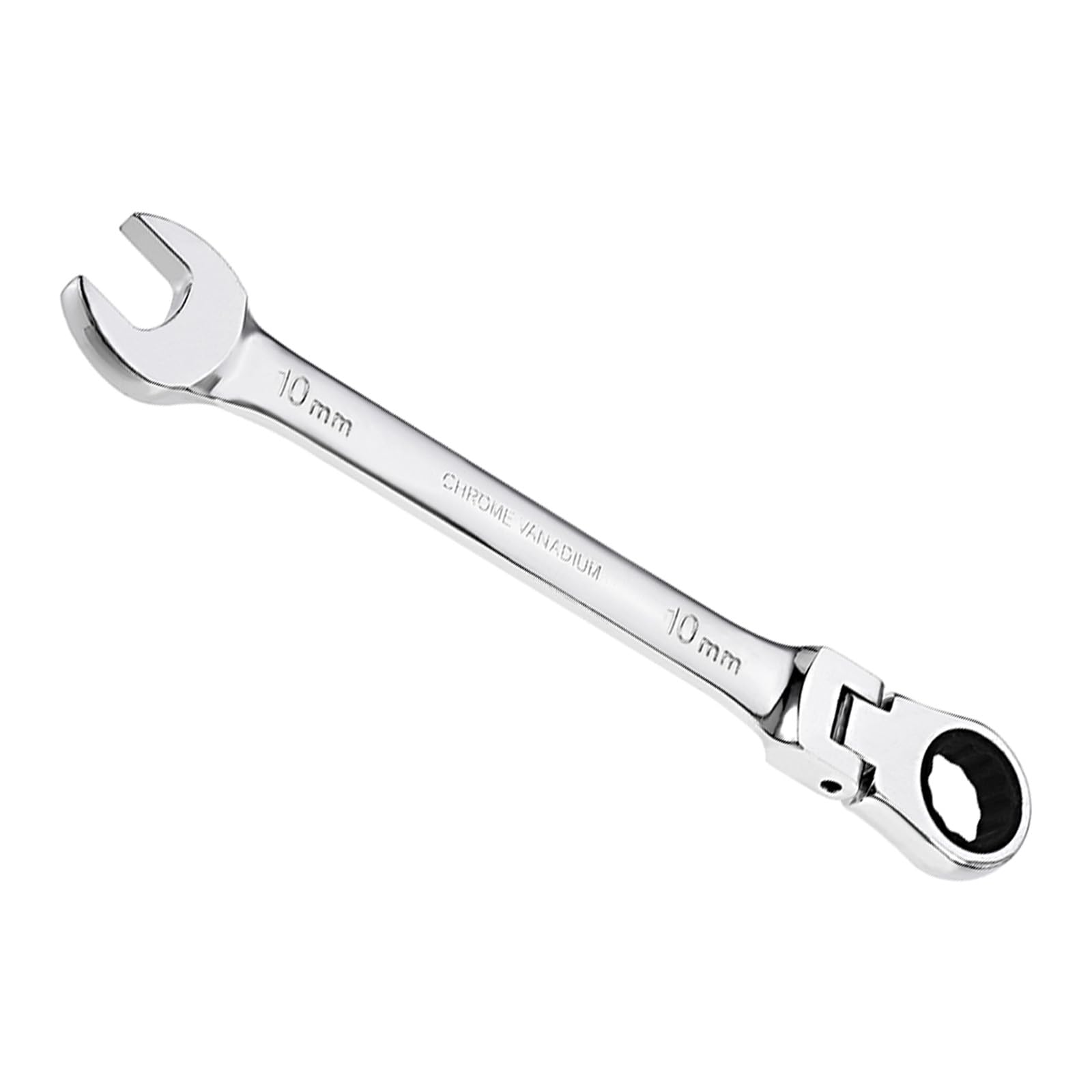 CoCud Flex-Head Ratcheting Wrench, 10mm Head Metric 72-Teeth, Cr-V Combination Wrench Spanner - (Applications: for Repairing Home Tasks)