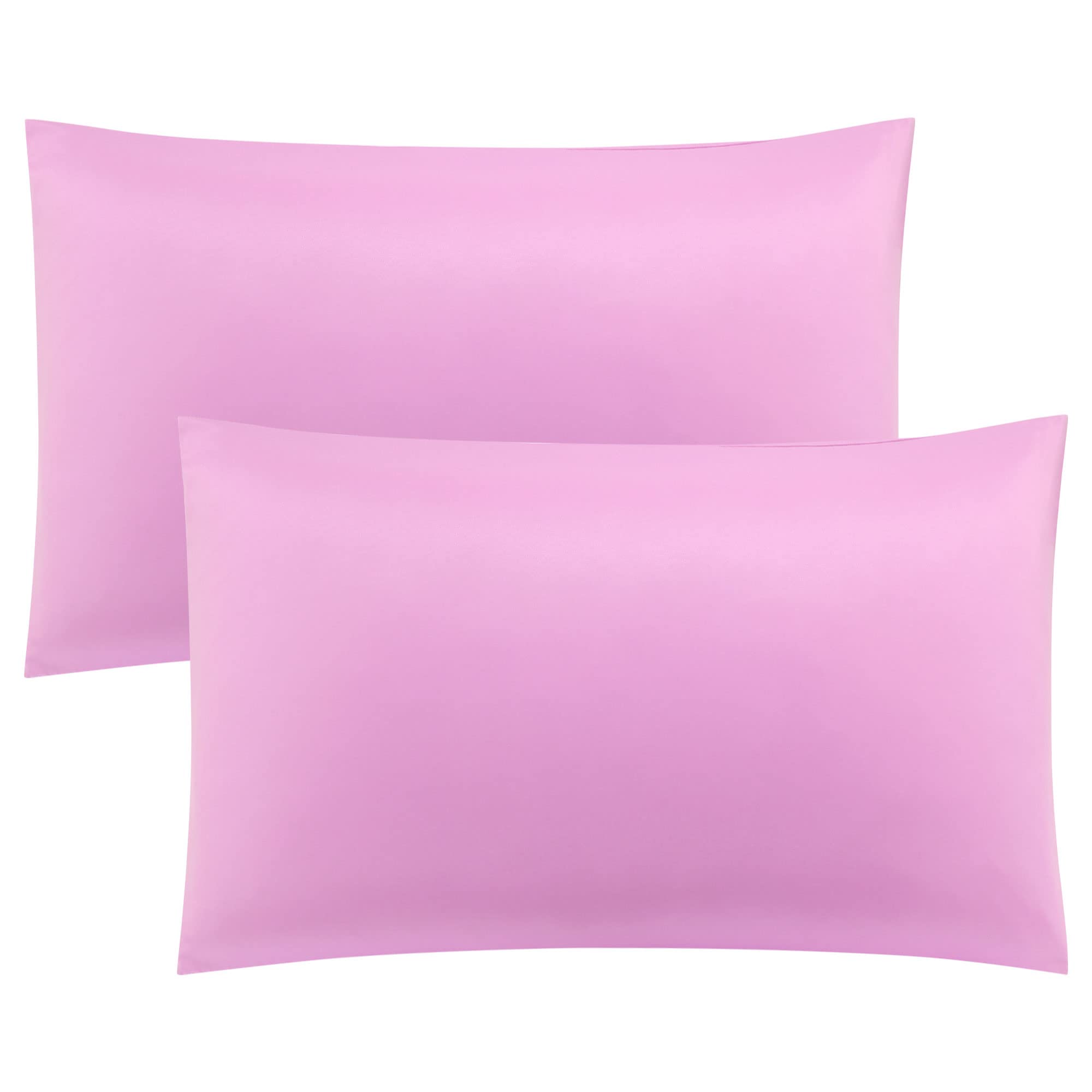 PiccoCasa Bamboo Viscose Pillowcases 2 Pack Silky Soft Pillow Cover for Hair and Skin - Cool and Breathable Pillow Cases Pink 50x90cm
