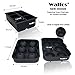 WALFOS 100% Food Grade Silicone Ice Cube Tray Combo Molds - Set of 2, Sphere/Round Ice Ball Maker & Large Square Molds, BPA Free and Fairly Easy to Remove From Mold