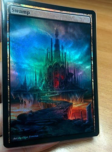1x Swamp #10 FOIL Extended Textless Full Art Custom Altered Basic Land MTG
