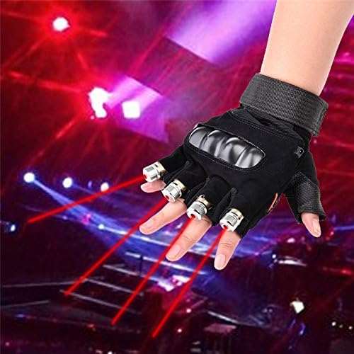 WNOSH 2 in1 LED Laser Gloves Finger Lamps For DJ Club Stage Dance Costume Party Bar Night Light Birthday Christmas Gifts (red right hand)