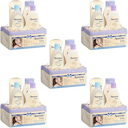 Aveeno Baby Daily Bath Time Solutions Gift Set To Prevent Dry Skin (5 Gift Set)