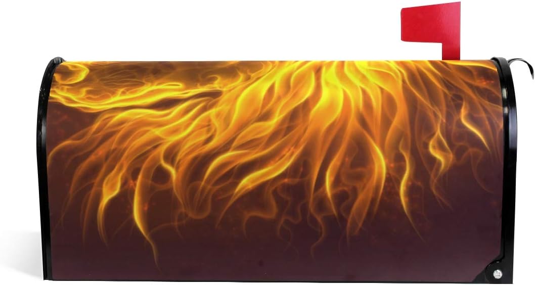 WXLIFE Mailbox Cover Large Fire Wolf Face Fantasy