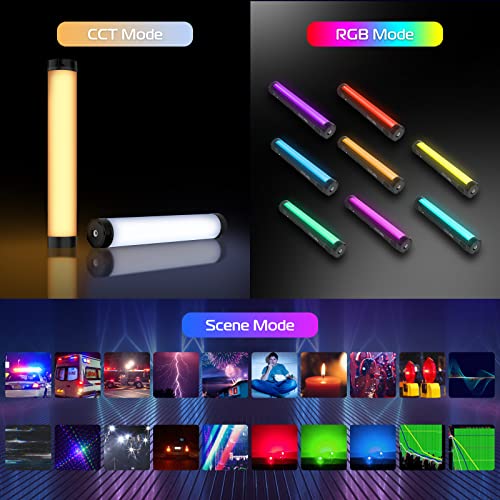 ULANZI VL110 RGB Light Stick, Portable Camera LED Video Tube Light, 2500-9000K Dimmable, 2600mAh Battery, Magnetic Attraction for Photography, TikTok