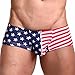 Voberry Men's Sexy Stripe Boxer Briefs Cotton Underwear Shorts Soft Underpants (XL, Red)