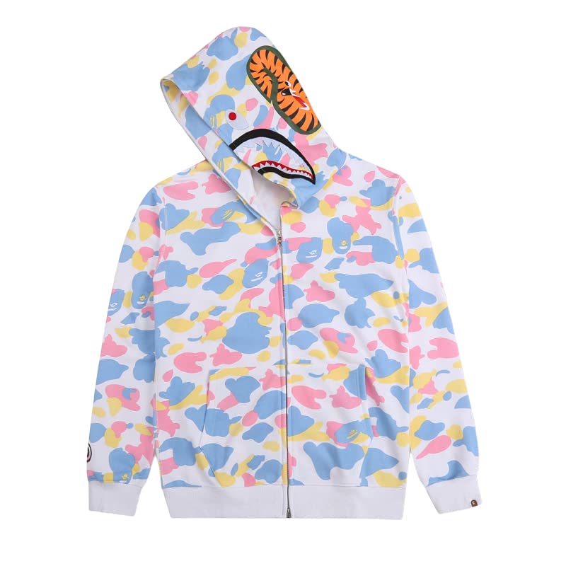 EXXE&OYYO Men's Shark Hoodie,Cotton Material Shark