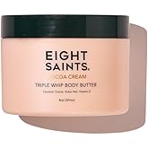 Eight Saints Cocoa Creme Body Butter, Natural and Organic Body Cream With Coconut Oil and Cocoa, Intense Hydration and Nourishing Moisturizer, 8 Ounces