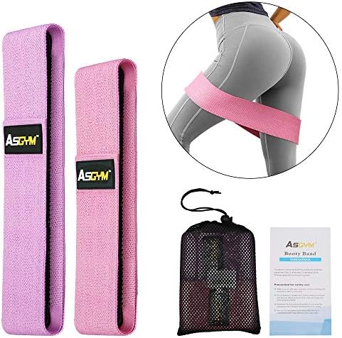 Asgym Resistance Bands for Legs and Butt, Non-Slip Booty Bands Exercise for Women Men, Wide Heavy Fabric Fitness Circle Workout Activate Glutes | Thighs, Prime Hip Loop Band Set of 2 (2019 Upgrade)