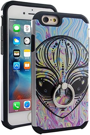 iPhone 6S Case iPhone 6 Case With Ring Holder [KICKSTAND] Unique Hipster Chic BOHO Retro Vintage Girly Designer Cover by TropicaseMAX. Heavy Duty Protection With Great Utility (Alien Tie Dye)