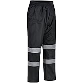 A-SAFETY High Vis Rain Pants for Men Women Waterproof Reflective Safety Rain Trousers Rain Gears for Fishing Sports Works
