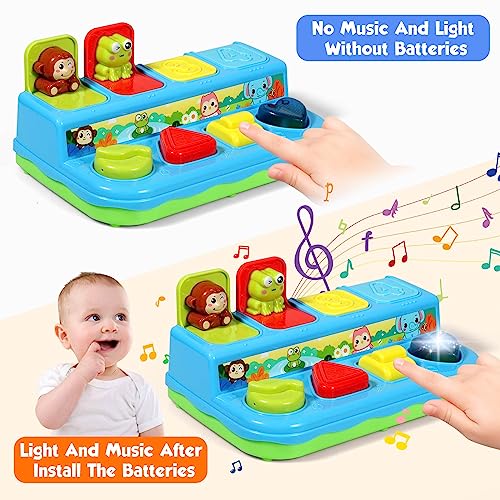 AINOI Preschool Early Development Cause and Effect Pop Up Toys, Light