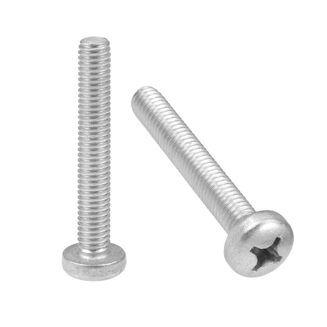 sourcing map M6x40mm Machine Screws Pan Phillips Cross Head Screw 304 Stainless Steel Fasteners Bolts 10Pcs — image 1