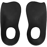 1 Pair of Arch Support Inserts Orthotic Insole Plantar Fasciities Insoles for Flatfoot Corrector Shoe Pads with Hole (Black S)