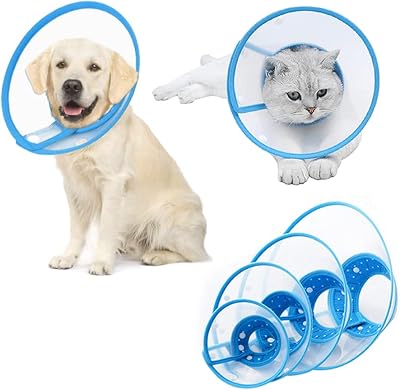 Renyigou Pet Cone Collar Adjustable Soft Elizabethan for Cats Dogs