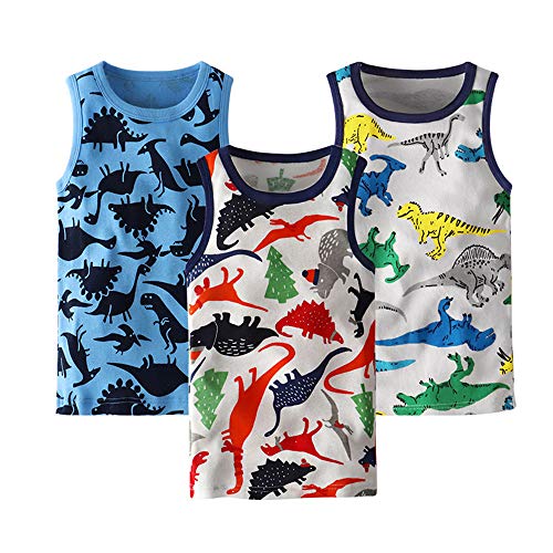 benetia Boys Tank Top Undershirts Toddler Baby Cami Cotton White Black Gray 3-Pack
