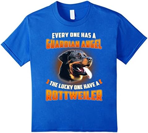 unisex-child I Have A Rottweiler My Guardian Angel T-Shirt 6 Royal Blue