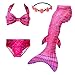 Familycrazy Mermaid Tail for Swimming Girls Swimsuit Princess Bikini Set Bathing Suit Swimmable Costume (No Monofin)