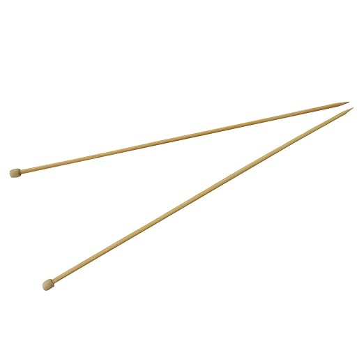maDDma ® 1 Paar Bambus-Stricknadeln Größe 4,5mm gerade 35cm Holz-Stricknadel kaufen Natur