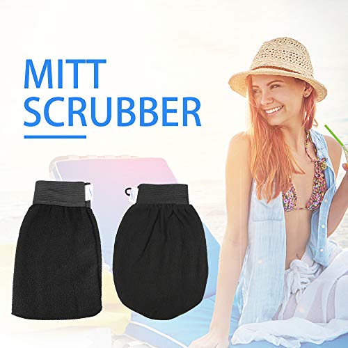 Scrubbing Exfoliator Mitt,Sandistore Home Spa Exfoliating gloves Hydro full body wash to cleanse scrub glove - Show & Bath - Deep clean dead skin and Improves blood circultion (A) - Thumbnail 2