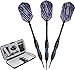 Viper Bobcat Adjustable Weight Soft Tip Darts with Storage/Travel Case: Black Coated Brass, Blue Rings, 16-18 Grams