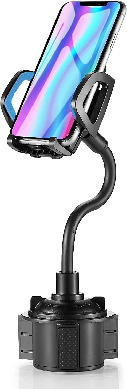 YUHENG Car Cup Holder Phone Mount, 360° Rotating Adjustable Gooseneck, Universal Cupholder Cell Phone Cradle for iPhone Samsung, Secure Fit, One-Touch Release