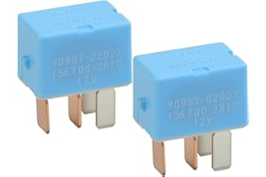 AEOLA Relay 90987-02027 4-Pin (Set of 2) 12V A/C Cooling Fan Relay Compatible with 90080-87026, 90987-02028 Denso 156700-2870, 156700-2840 Replacement for 1997-2014 Toyota Lexus and Camry Vehicles
