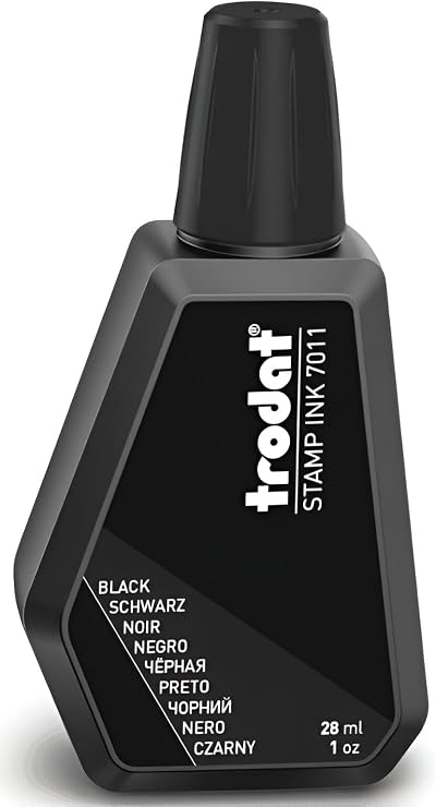 Trodat Black Ink Bottle 28 ml Replacement Ink for Hand Stamp Pads