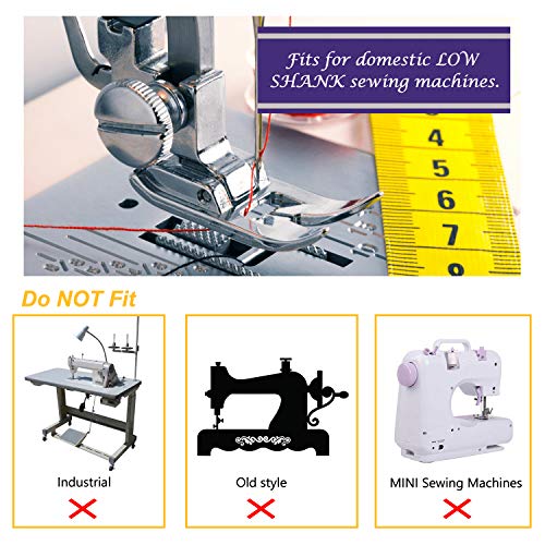 6 PCS Presser Feet Set with Manual SIMPZIA Sewing Machine Foot Include Adjustable Guide/1/4" Quilting/Border Guide/Embroidery Presser Foot Kit for Singer, Brother and Other Low Shank Sewing Machines