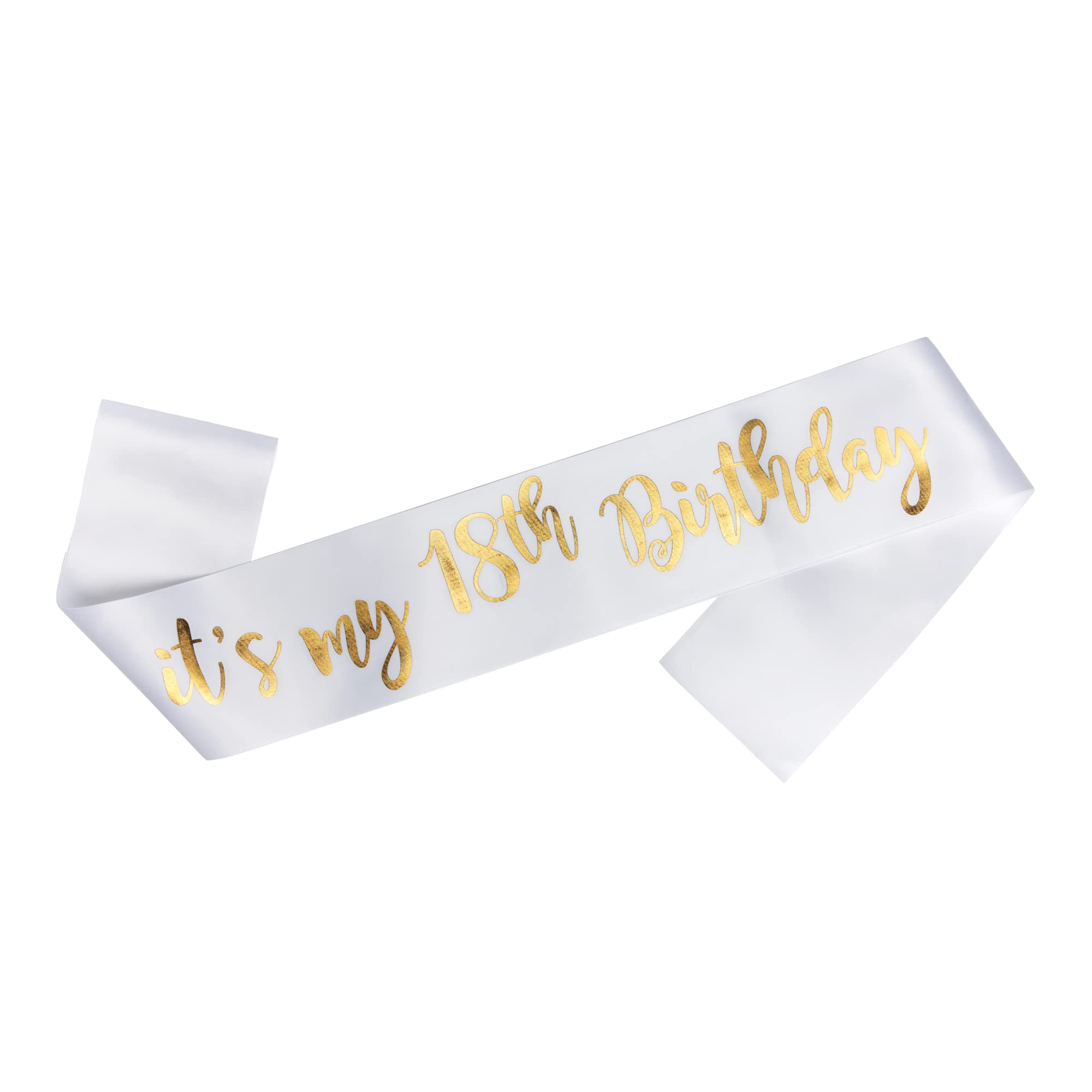 OMISS It's My 18th Birthday - White and Gold Sash - Be The Most Beautiful for Your Birthday (18th) …