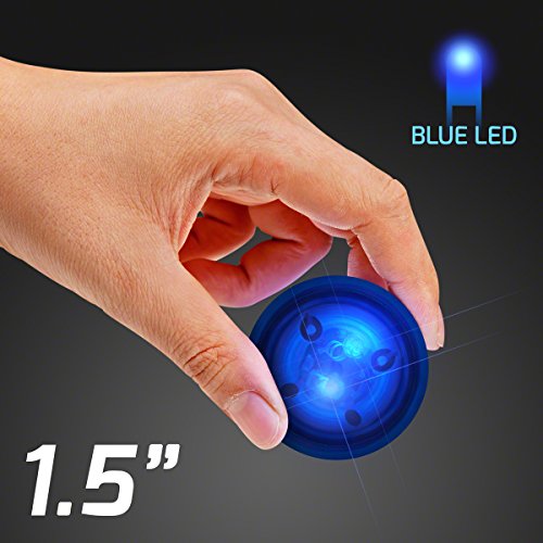 FlashingBlinkyLights Light Up Blue 1.5″ Rubber Bounce Ball with Impact