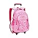 Children Trolley School Bag Backpack Wheeled School Bag For Grils Kids Wheel Schoolbag Student Backpacks Bags (pink)