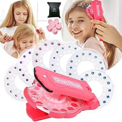 Jouet Fille 6 Ans KBIBCK Hair Bedazzler Kit, Diamond Hair Machine, Machine De Tressage De Cheveux électrique, Strass Cheveux Avec 60 Hair Gems Gemmes, électrique Jouets Fille 9 Ans