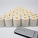 Set of 12 Rechargeable LED Electric Candles with Moving wicks, Flameless Flickering Tealight Votive Candles with Remote Timer Controller, Warm White LED, Timer 24 hours Cycle