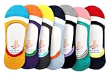 Womens Colored Non Slip Low Cut Shoe Liner No Show Socks 6 Pack