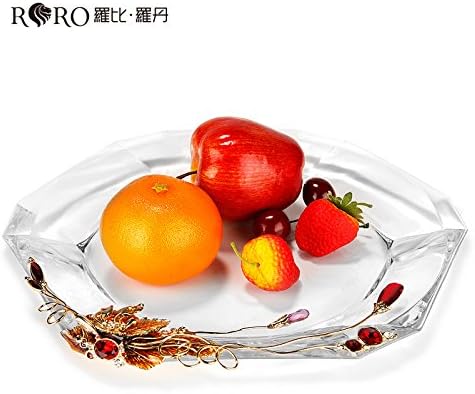 The Golden Apple Society High Class Italian Cut Clear Glass Serving Plate/salad/food Bowl,Limited Edition Serveware