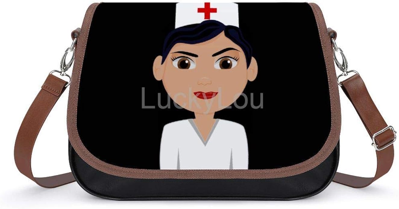 Nurse Woman Person Nursing Medical Fashion Leather Crossbody Handbag Satchel Tote Bag Shoulder