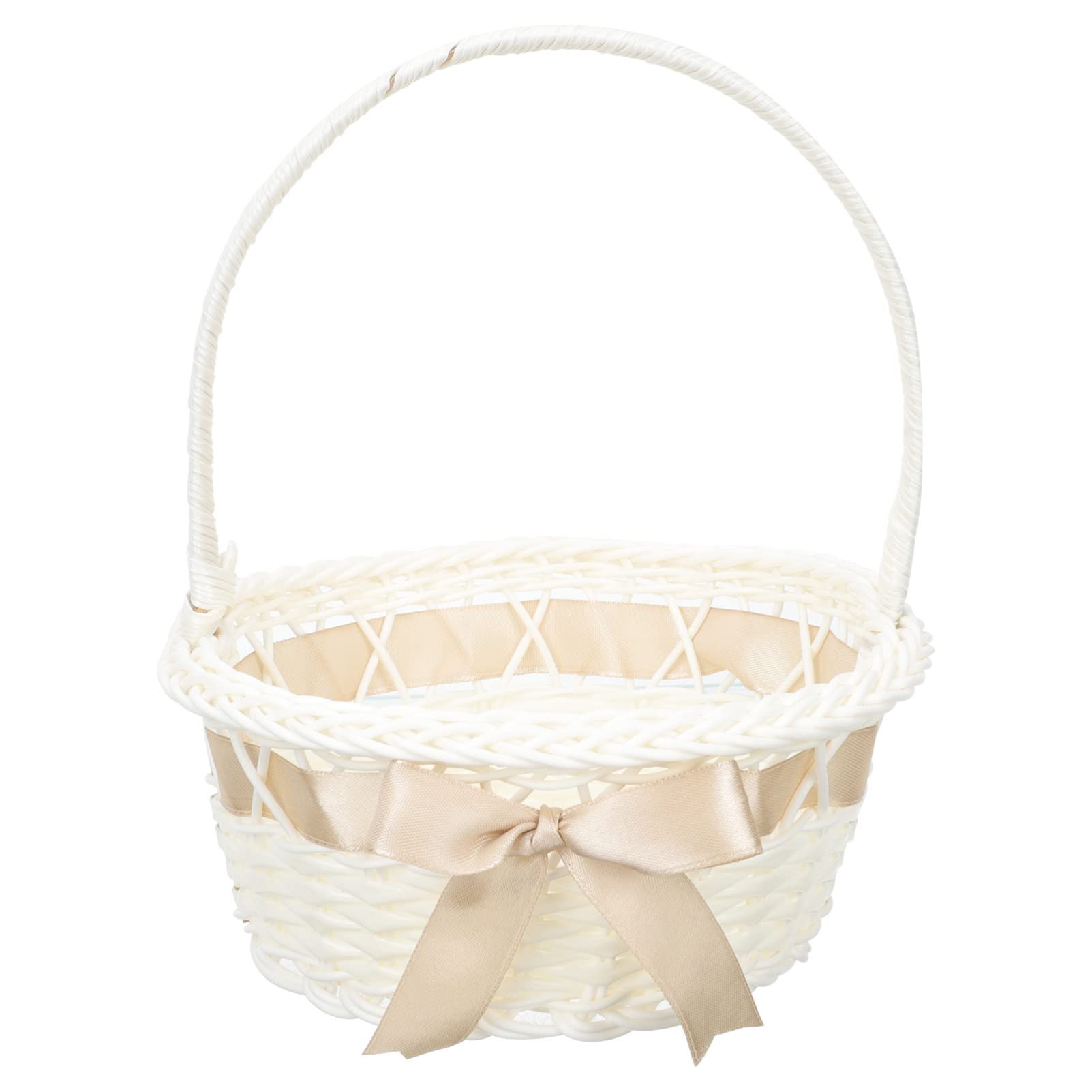 Photo 1 of TOYANDONA Girl Basket for Wedding, Small Wicker Rattan Basket Easter Egg Basket Woven Basket with Handle for Party Favors