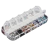 GUAngqi 3600 Glitter Rhinestone Stickers Glitter Nail Extension Nail Art 12 Colors