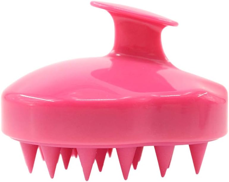 Steellwingsf Shampoo Brush Massage Brush Soft Bath Shower Silicone Hair Brush Comb Hair Scalp Cleaning Tool - Red