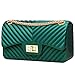 Women Fashion Shoulder Bag Jelly Clutch Handbag Quilted Crossbody Bag with Chain - Green